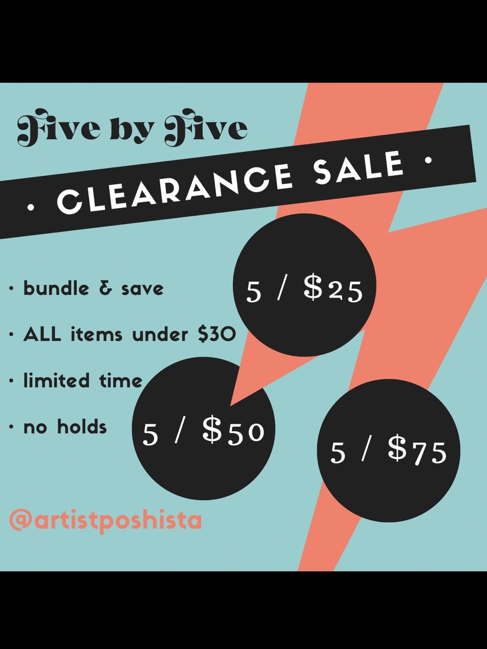 • 5 by 5 • Hundreds of Items on Clearance • Bundle & Save •
